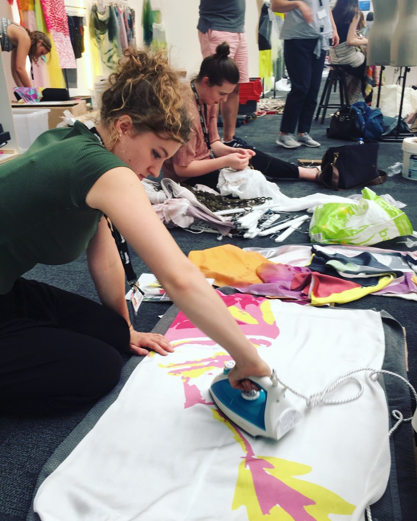 Me preparing my Final Major Collection at University.