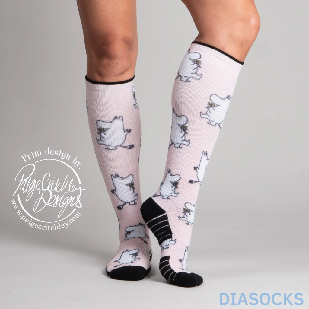 Licensed Moomin characters print designs for Diasocks by paigecritchley.com