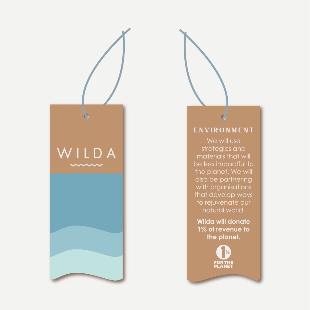 Swing tag design for Wilda.