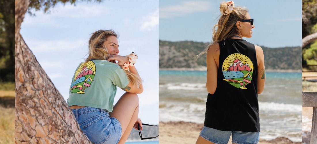 Outdoor lifestyle inspired graphics for Breath Clo.