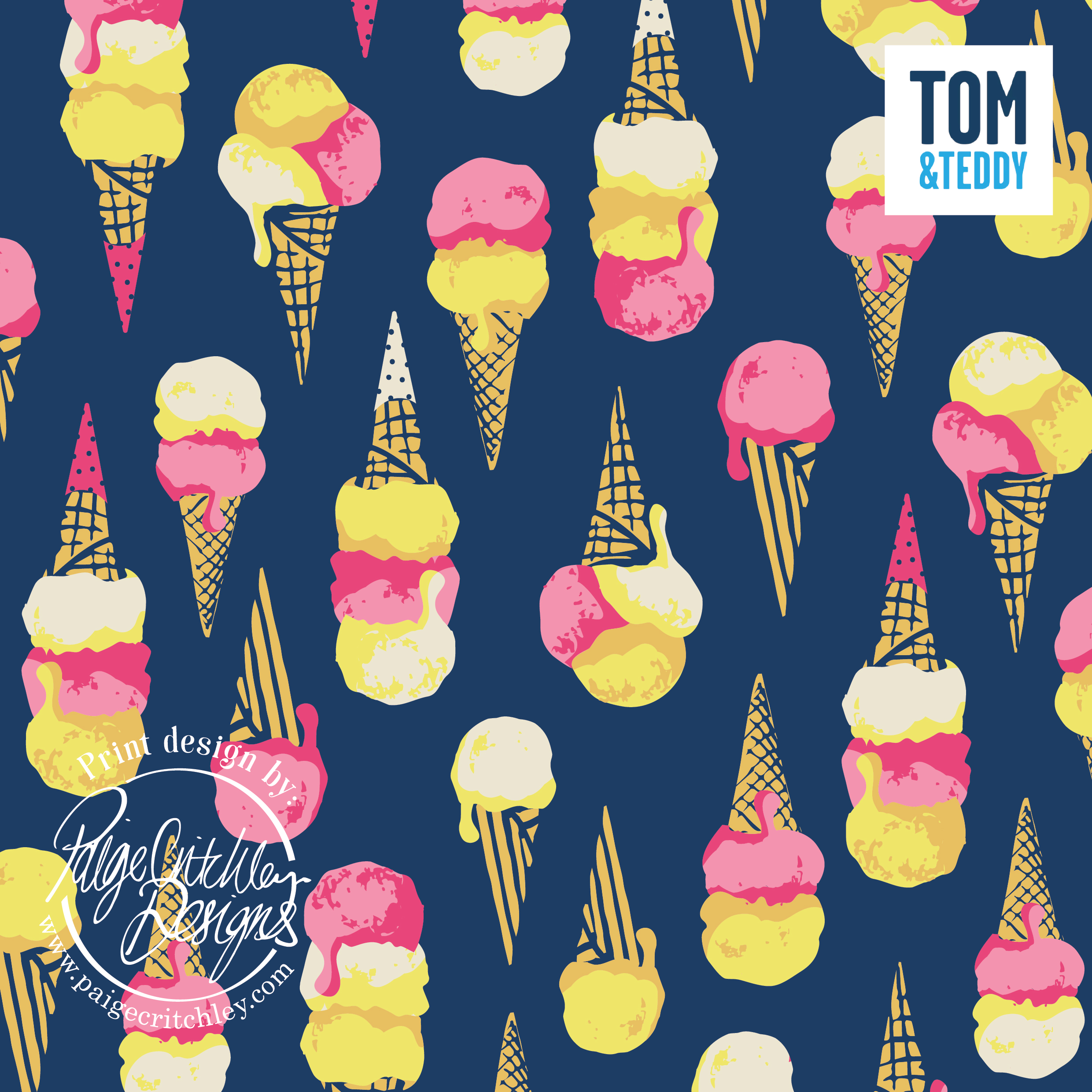 'Gelato' print design by paigecritchley.com for Tom & Teddy brand