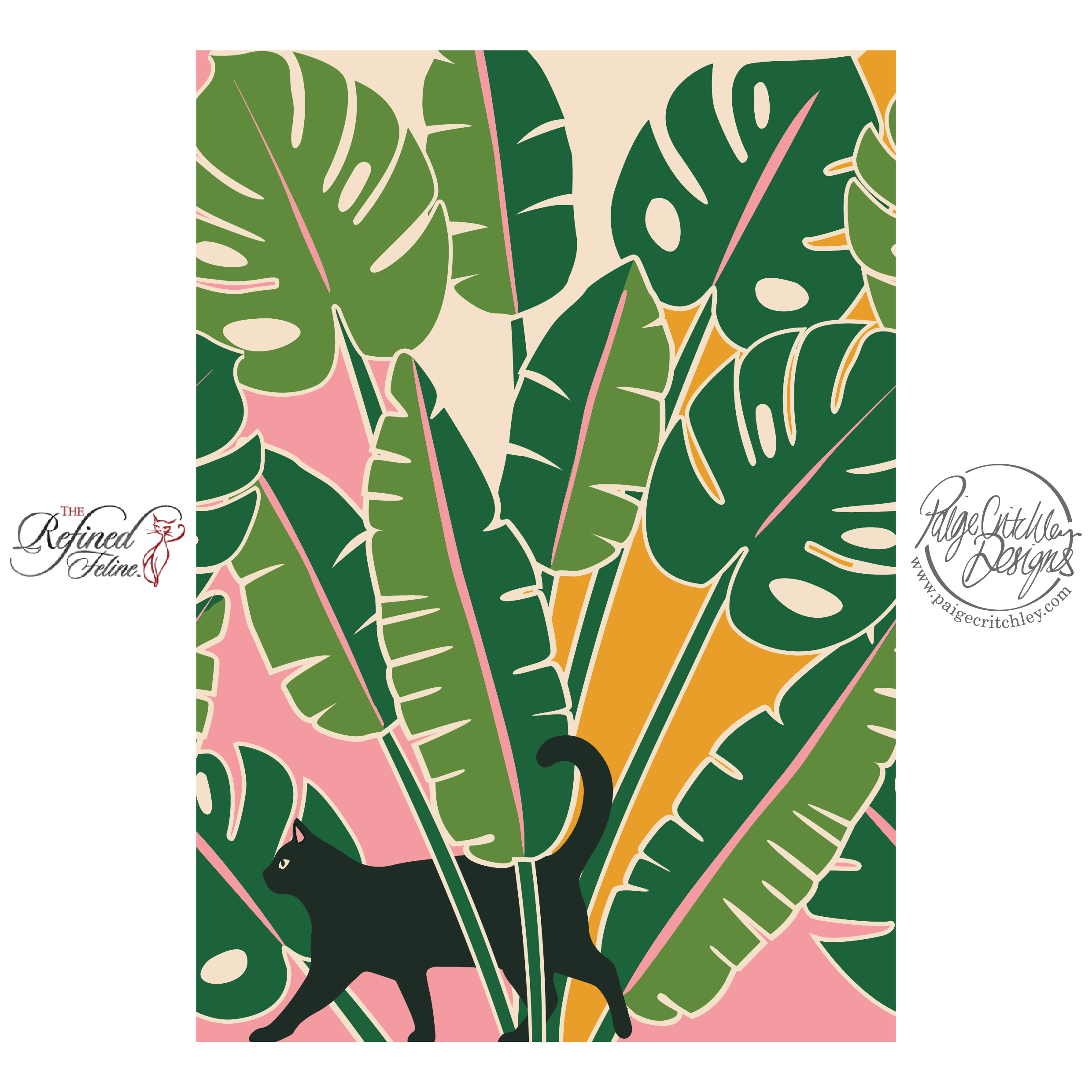 Cat furniture artwork for The Refined Feline - designed by paigecritchley.com