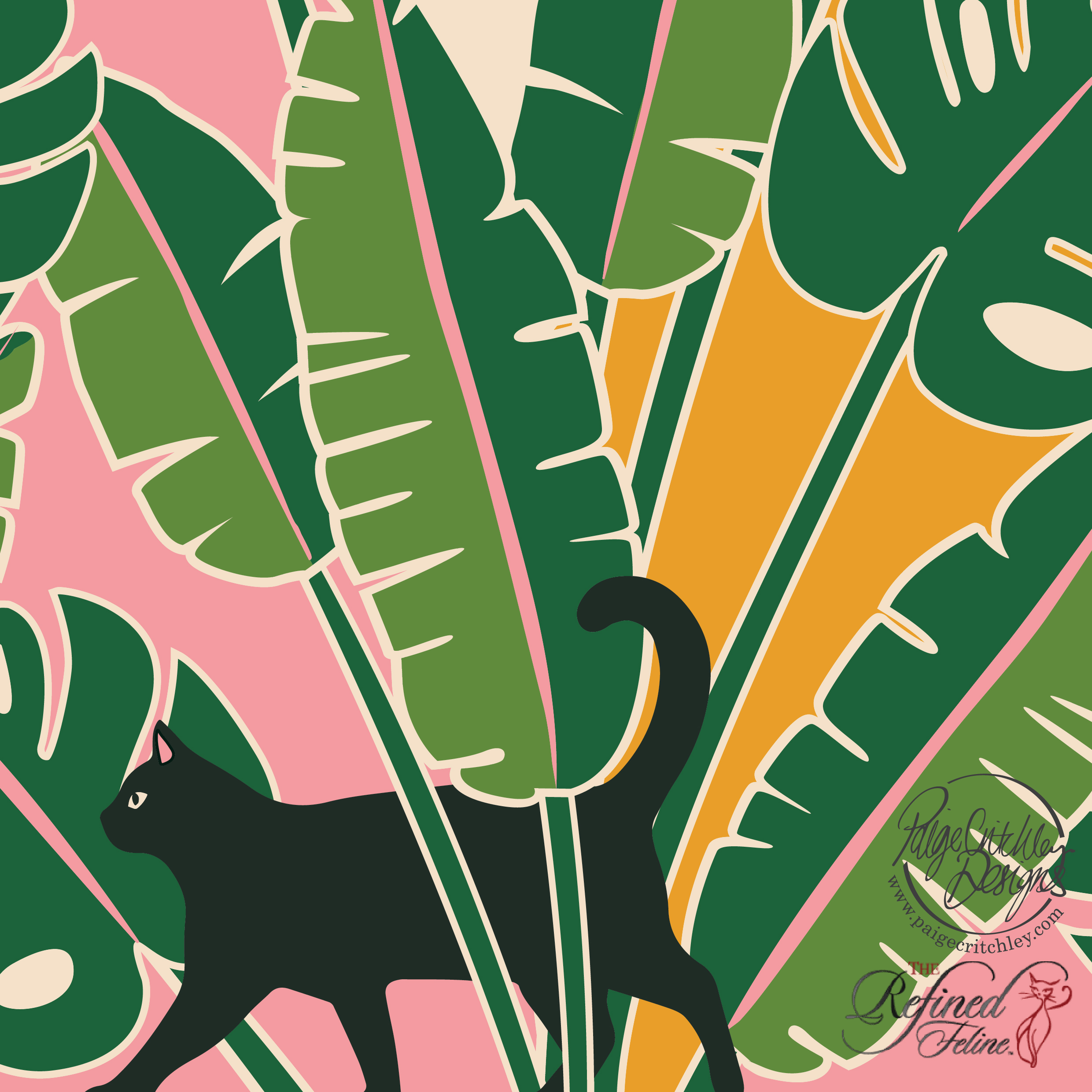 Cat furniture artwork for The Refined Feline - designed by paigecritchley.com