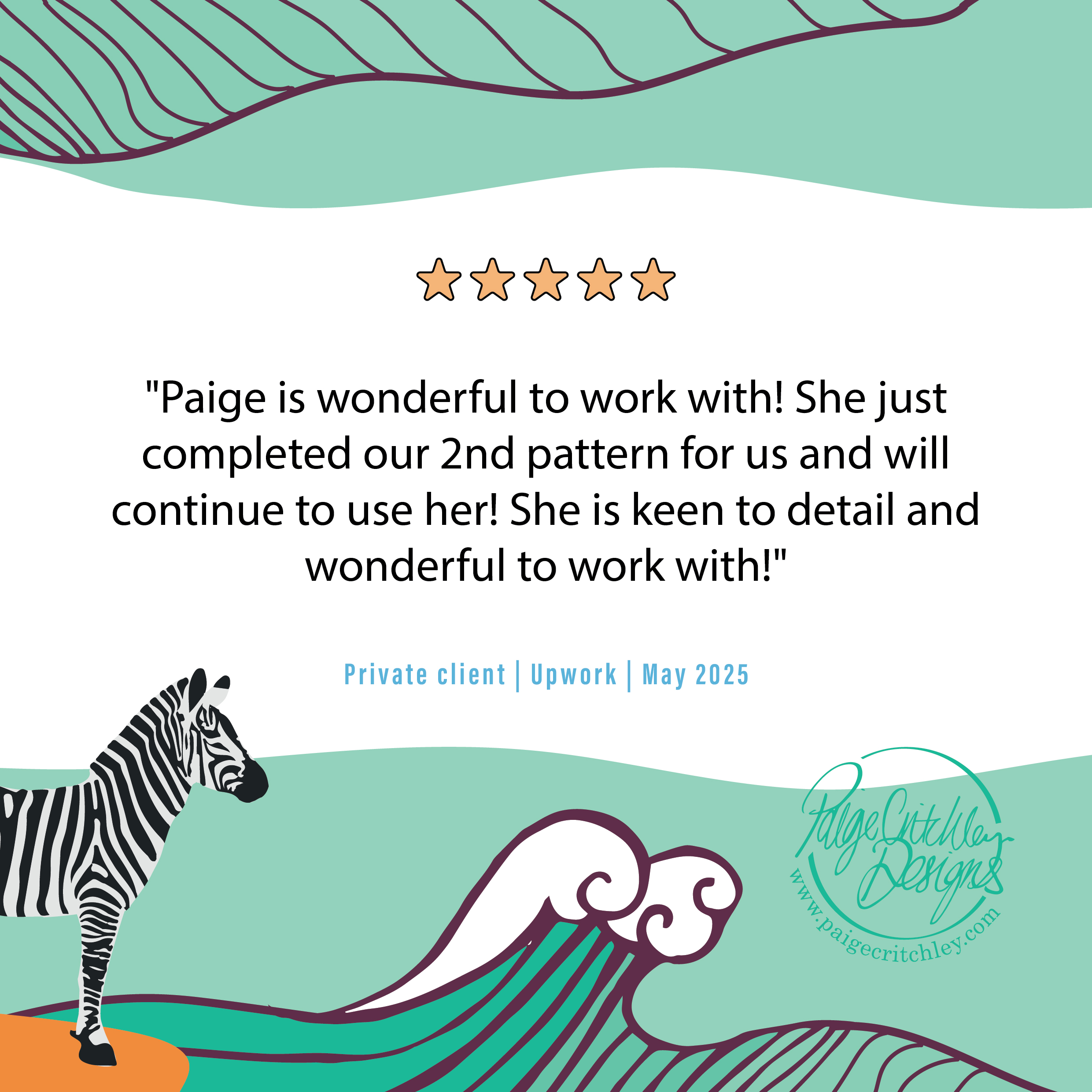 reviews from clients on Upwork. paigecritchley.com