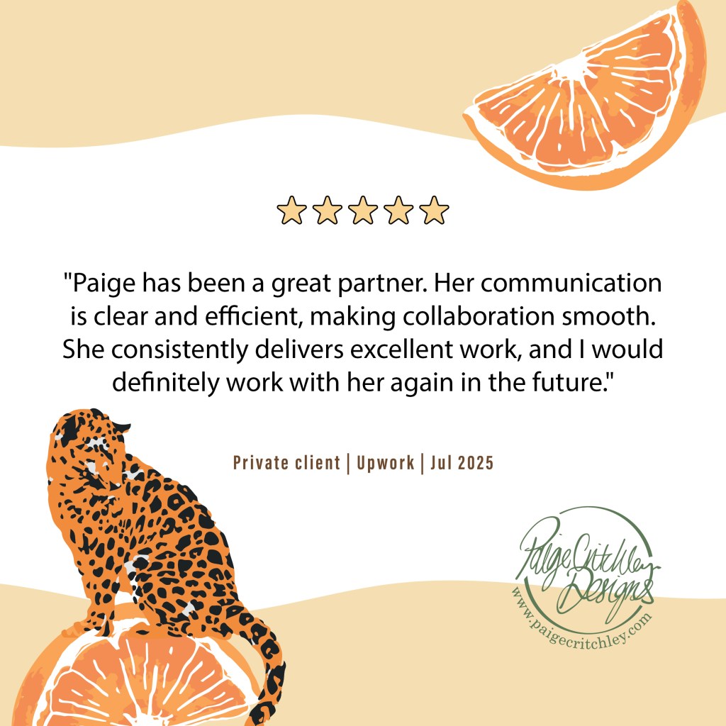 reviews from clients on Upwork. paigecritchley.com