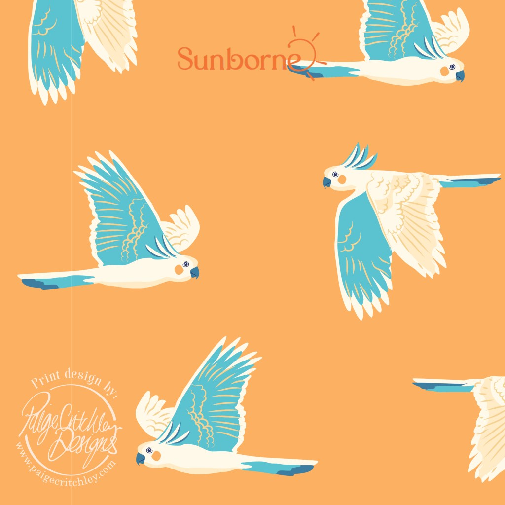 Cockatoo print for Sunborne by paigecritchley.com
