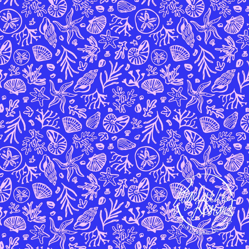 Coral and shells print design - Paige Critchley Designs