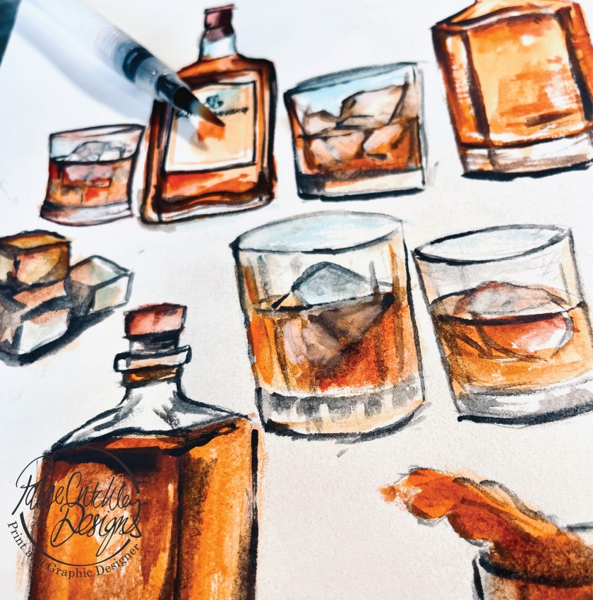 hand painted bespoke design - whisky