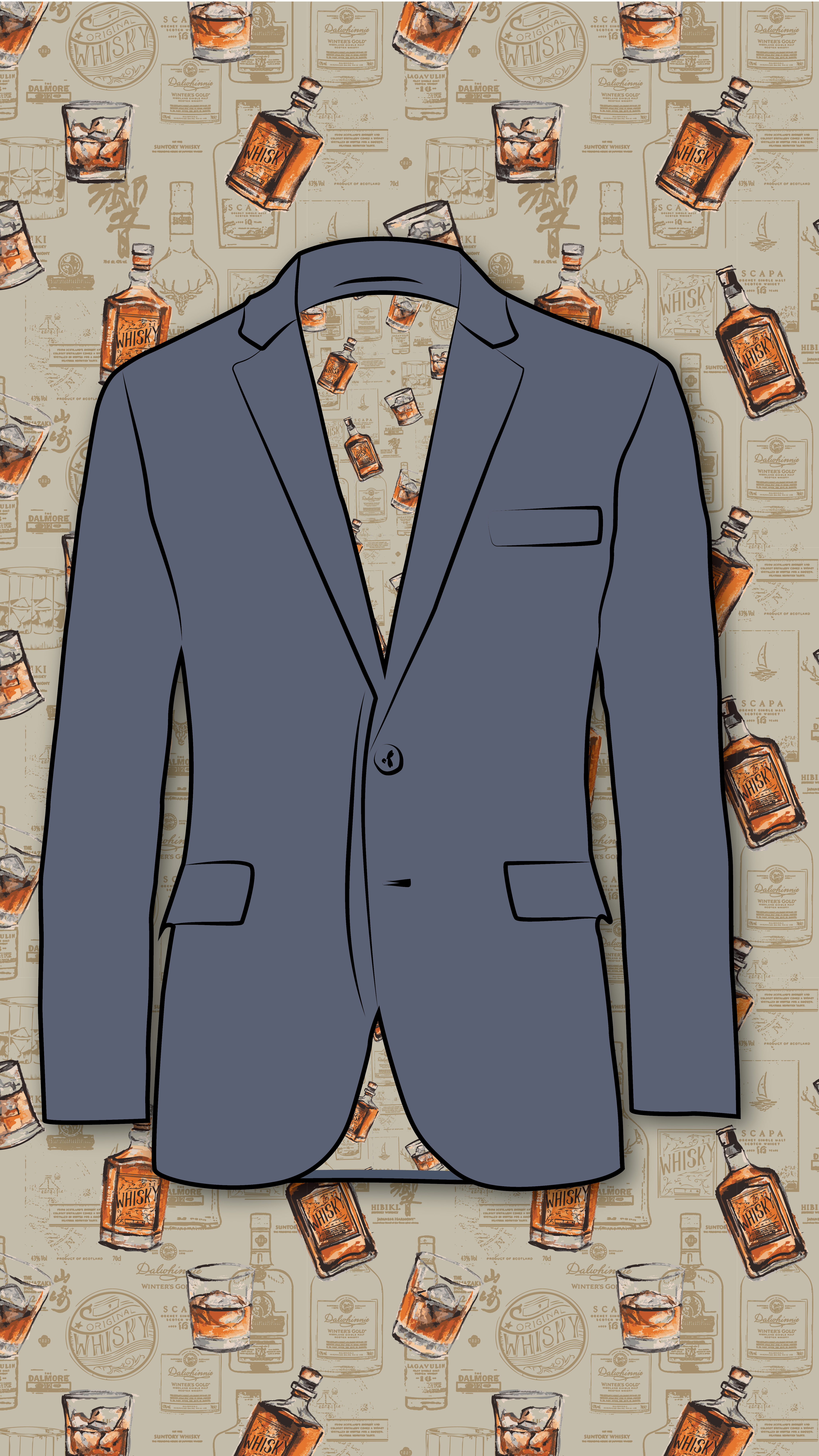 Hand painted bespoke print. Suit lining for wedding. Paige Critchley Designs